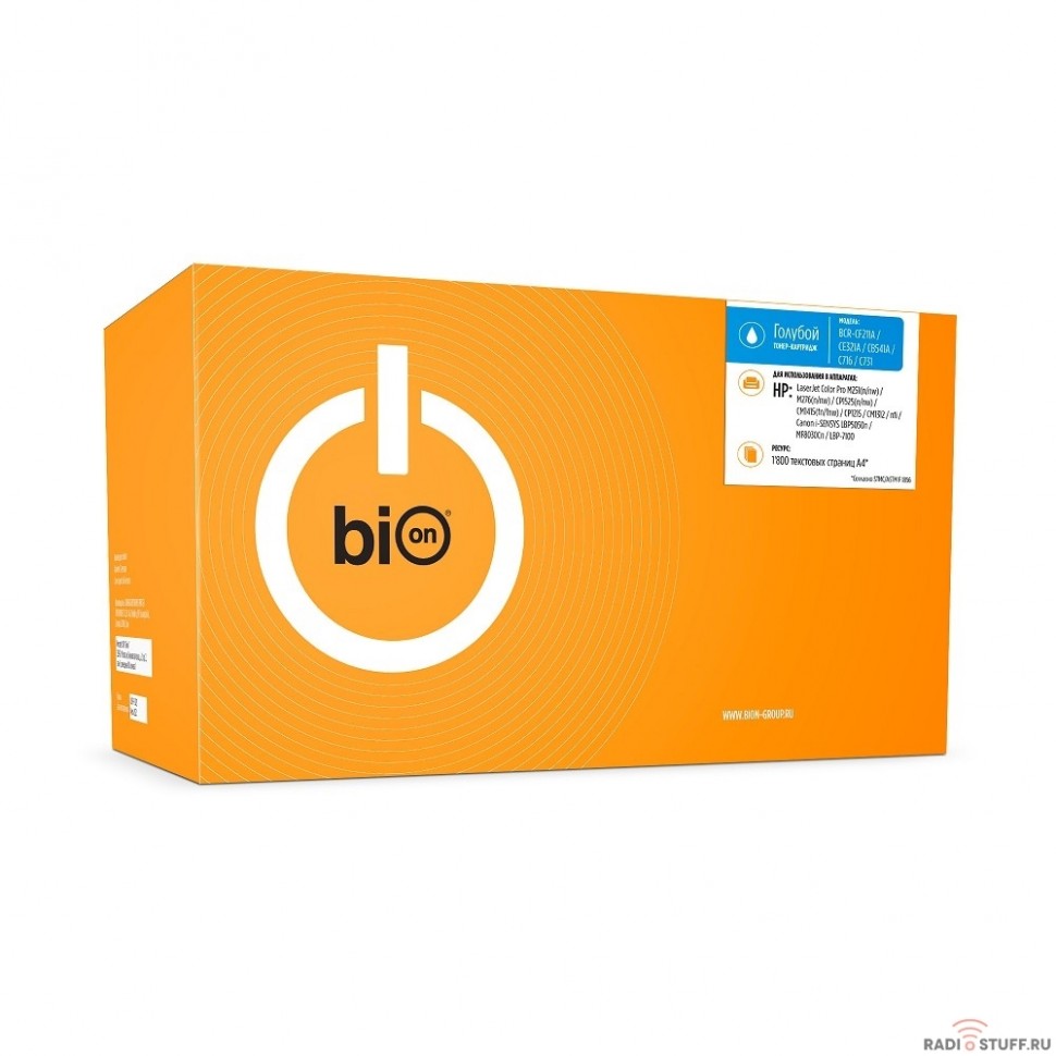 Bion CF211A/CE321A/CB541A/C716/C731 Картридж для HP LaserJet Pro M251CM1415/1312/CP1525/1215/1515;Canon LBP5050/MF8030/8050/8080/8040/LBP-7100/7110/MF8230/8280/628/623 (1800  стр.), Голубой