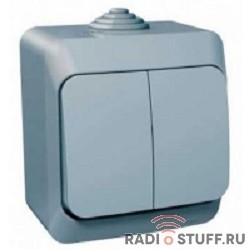 Schneider-electric BA10-042C ЭТЮД IP44 О/У 2-клавишный ВЫКЛЮЧАТЕЛЬ 10 АХ, СЕРЫЙ, Россия                          